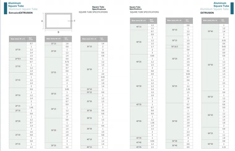 Aluminum Square Tube Supplier reference