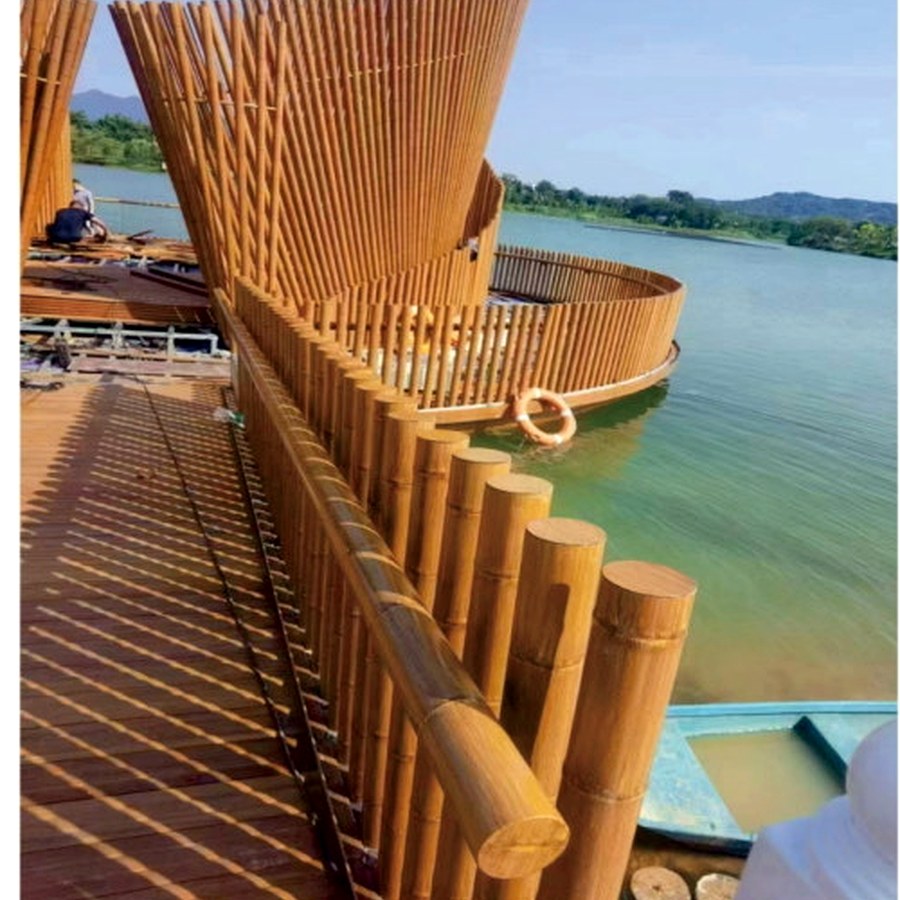 Real aluminum bamboo tube landscape guardrail reference